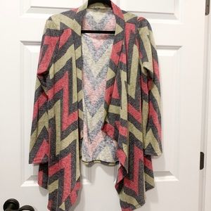Cardigan drapery, chevron, multi color